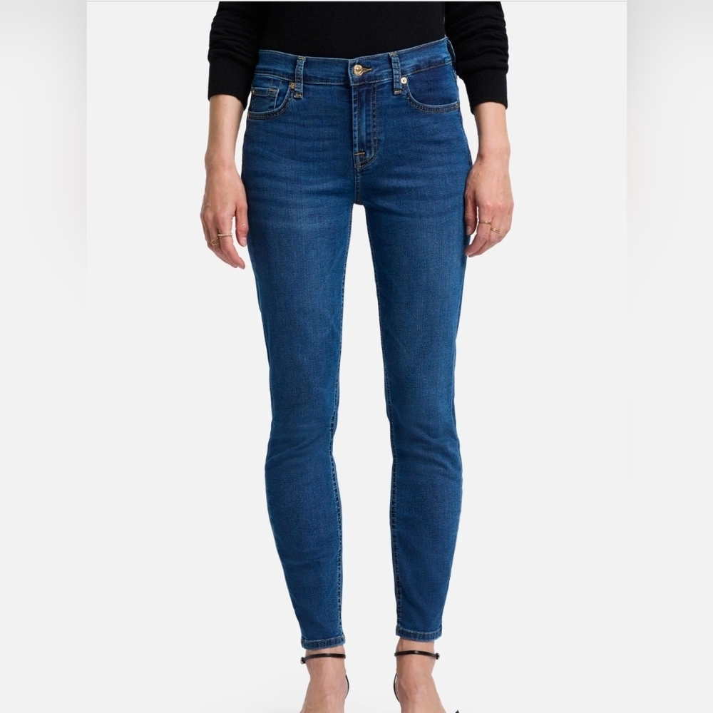 7 For All Mankind The Mid Rise Ankle Skinny Jeans